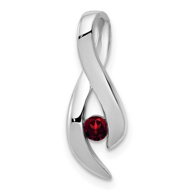 Image of 14K White Gold 3mm Garnet Pendant