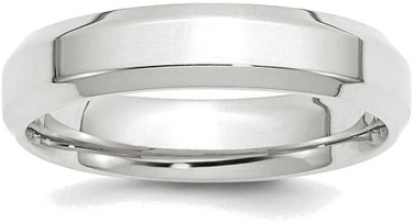 Image of 14K White Gold 5mm Bevel Edge Comfort Fit Band Ring Image of 14K White Gold 5mm Bevel Edge Comfort Fit Band Ring