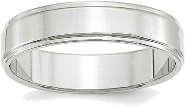 Image of 14K White Gold 5mm Flat with Step Edge Band Ring