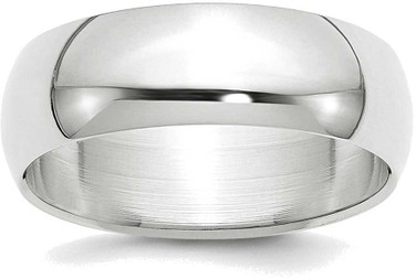 Image of 14K White Gold 7mm Half-Round Band Ring