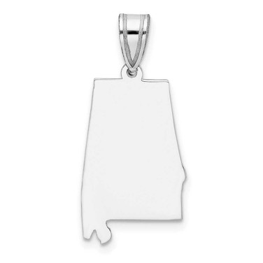 Image of 14K White Gold Alabama State Pendant