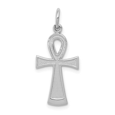 Image of 14K White Gold Ankh Cross Pendant C780