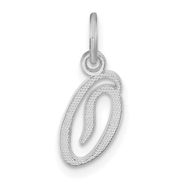 Image of 14K White Gold Casted Script Letter O Initial Charm