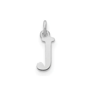 Image of 14K White Gold Cutout Letter J Initial Charm