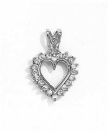 Image of 14K White Gold Diamond Heart Pendant (Chain NOT included) (CM-RM385PW)