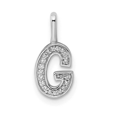 Image of 14K White Gold Diamond Letter G Initial Pendant PM8367G-006-WA