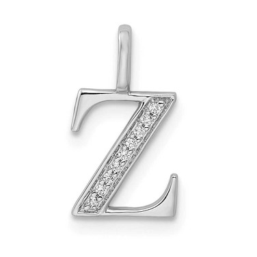 Image of 14K White Gold Diamond Letter Z Initial Pendant PM8365Z-004-WA