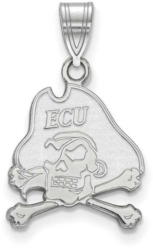 Image of 14K White Gold East Carolina University Medium Pendant by LogoArt (4W003ECU)