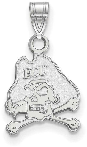 Image of 14K White Gold East Carolina University Small Pendant by LogoArt (4W002ECU)