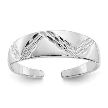 Image of 14K White Gold Fancy Pattern Polished Toe Ring