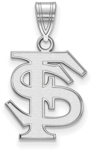 Image of 14K White Gold Florida State University Medium Pendant by LogoArt (4W003FSU)