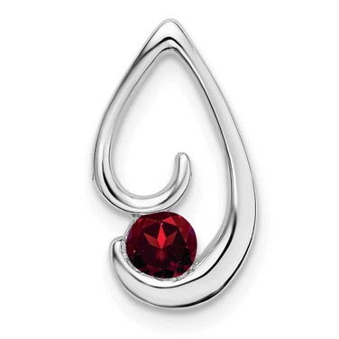 Image of 14K White Gold Garnet Chain Slide Pendant PM7145-GA-W