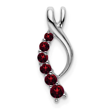 Image of 14K White Gold Garnet Journey Chain Slide Pendant