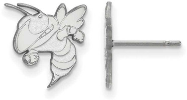 Image of 14K White Gold Georgia Institute of Technology Sm Post Earrings LogoArt 4W048GT