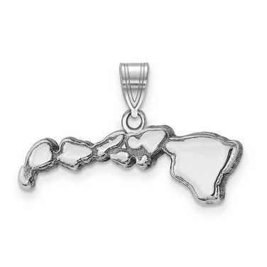 Image of 14K White Gold Hawaii State Pendant