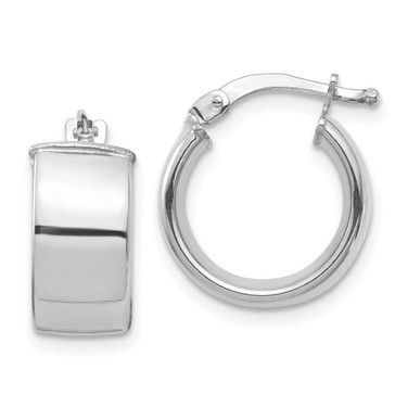 Image of 15.34mm 14K White Gold High Polished 7mm Hoop Earrings TF1411W
