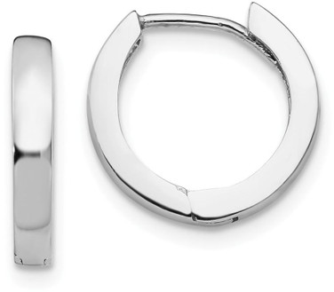 Image of 10mm 14K White Gold Hinged Hoop Earrings TM608