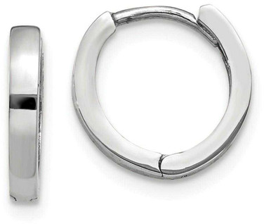 Image of 8mm 14K White Gold Hinged Hoop Earrings TM620