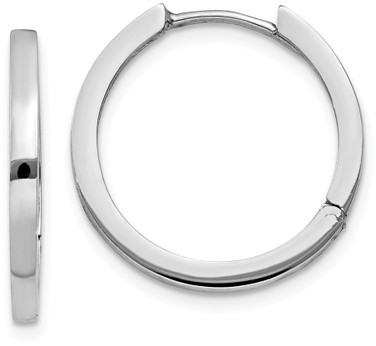 Image of 13mm 14K White Gold Hinged Hoop Earrings TM621