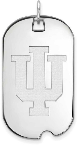 Image of 14K White Gold Indiana University Large Dog Tag by LogoArt