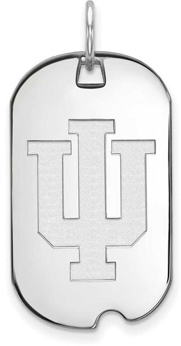 Image of 14K White Gold Indiana University Small Dog Tag by LogoArt