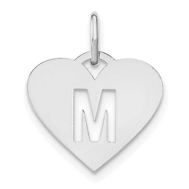 Image of 14K White Gold Initial Letter M Initial Charm