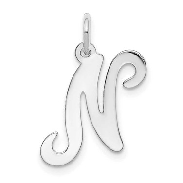 Image of 14K White Gold Initial N Charm