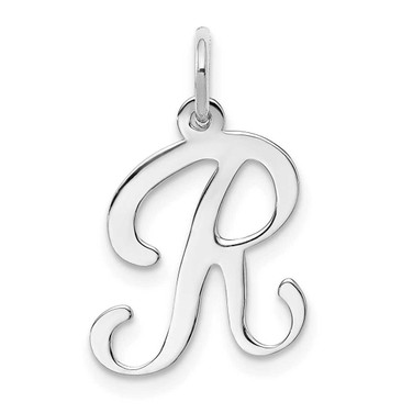 Image of 14K White Gold Initial R Charm