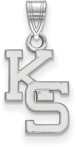Image of 14K White Gold Kansas State University Small Pendant by LogoArt (4W044KSU)