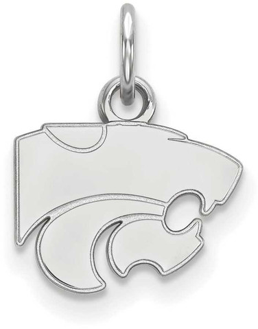 Image of 14K White Gold Kansas State University X-Small Pendant by LogoArt (4W001KSU)