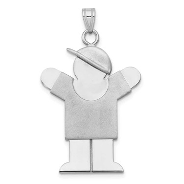 Image of 14K White Gold Large Boy w/ Hat On Right Pendant