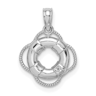 Image of 14K White Gold Lifesaver Pendant