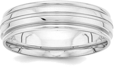 Image of 14K White Gold Light Comfort Fit Fancy Band Ring WB114L