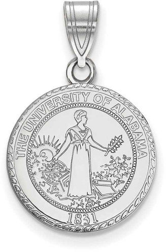 Image of 14k White Gold LogoArt University of Alabama Medium Crest Pendant