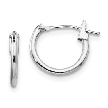 Image of 21mm 14K White Gold Madi K 1.25mm Hoop Earrings SE228