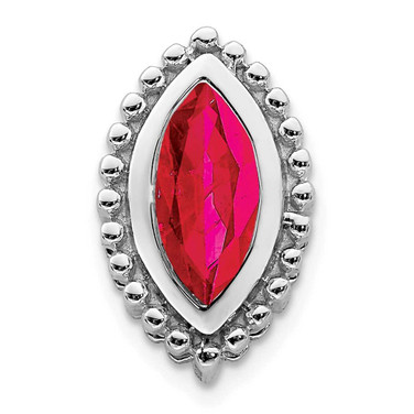 Image of 14K White Gold Marquise Ruby Chain Slide Pendant