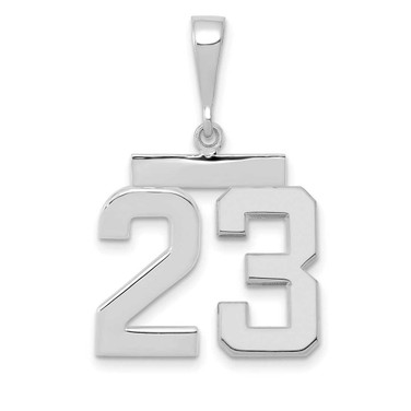 Image of 14K White Gold Medium Polished Number 23 Pendant