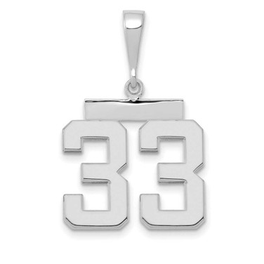 Image of 14K White Gold Medium Polished Number 33 Pendant