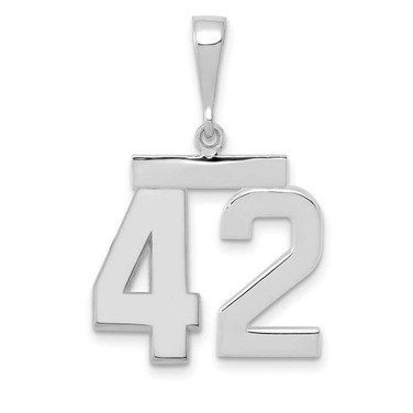 Image of 14K White Gold Medium Polished Number 42 Pendant