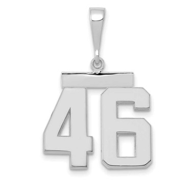 Image of 14K White Gold Medium Polished Number 46 Pendant