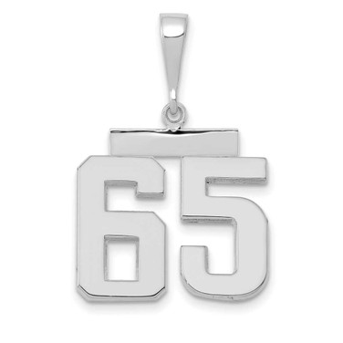 Image of 14K White Gold Medium Polished Number 65 Pendant