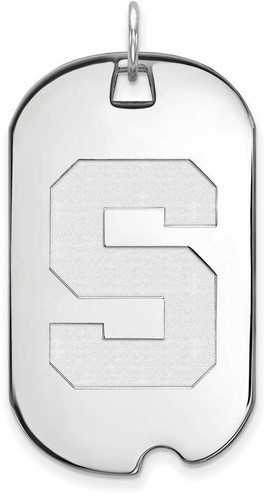 Image of 14K White Gold Michigan State University Large Dog Tag by LogoArt