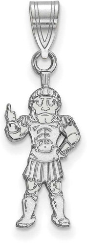 Image of 14K White Gold Michigan State University Large Pendant by LogoArt (4W064MIS)