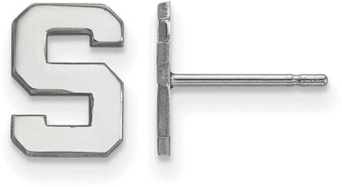Image of 14K White Gold Michigan State University X-Small Post Earrings LogoArt 4W008MIS Image of 14K White Gold Michigan State University X-Small Post Earrings LogoArt 4W008MIS