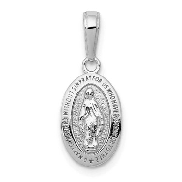 Image of 14K White Gold Miraculous Medal Pendant