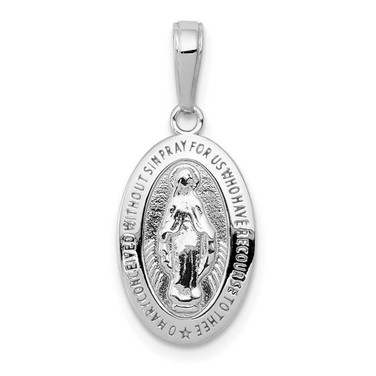 Image of 14K White Gold Miraculous Medal Pendant M1431W