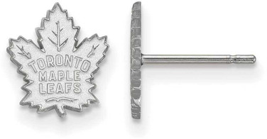Image of 14K White Gold NHL Toronto Maple Leafs X-Small Post Earrings by LogoArt