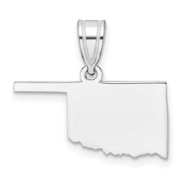 Image of 14K White Gold Oklahoma State Pendant