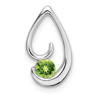 Image of 14K White Gold Peridot Chain Slide Pendant PM7145-PE-W