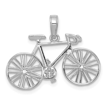 Image of 14K White Gold Polished Bicycle Pendant